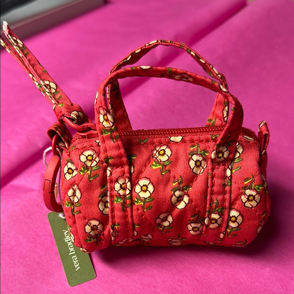 Vera Bradley Duffle Bag Charm - Tiny Poppies, NWT - Picture 3 of 5